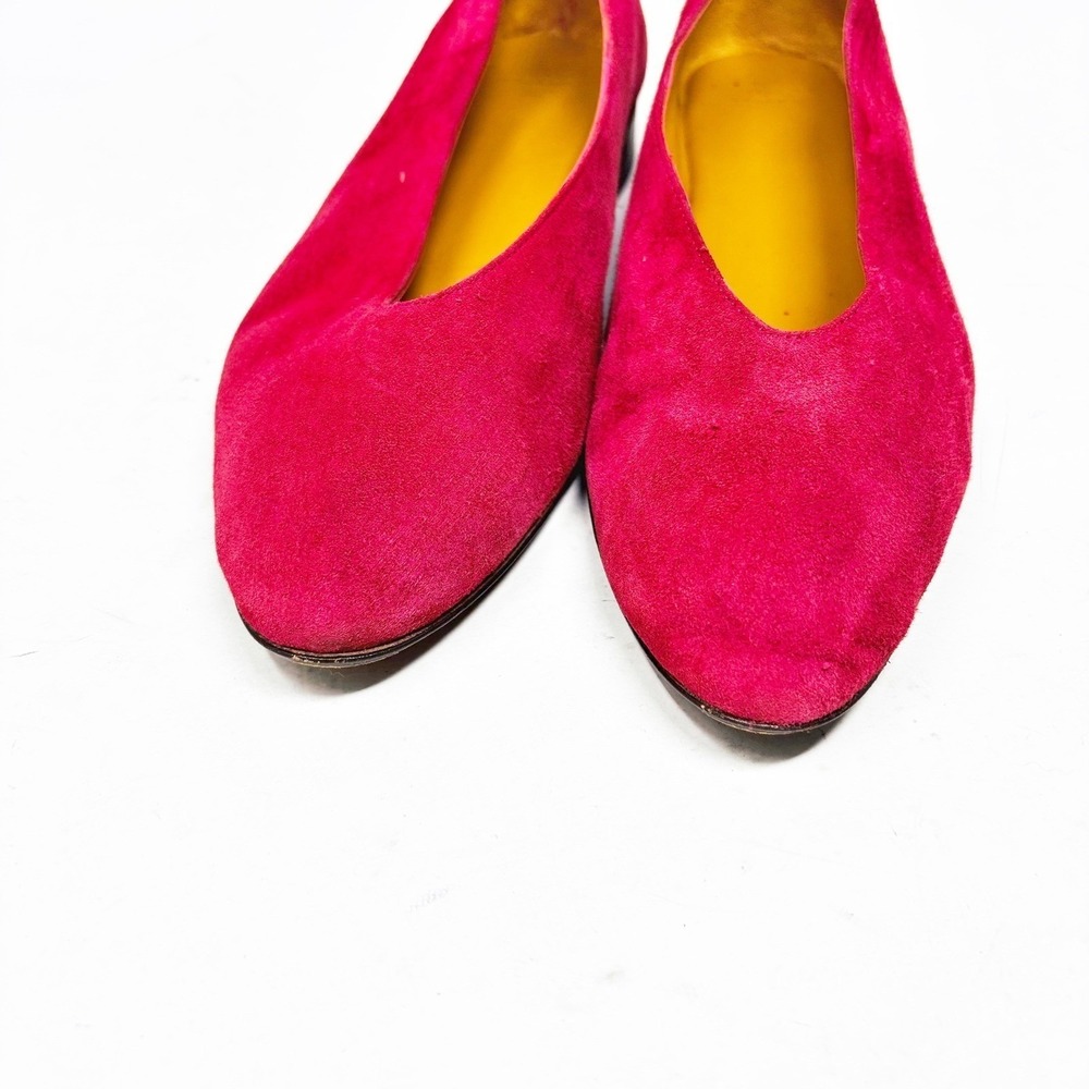 Les Souliers Sezane Suede Pointed Toe Ballet Flats Women 38 EU 7 US Burgundy - Picture 2 of 9